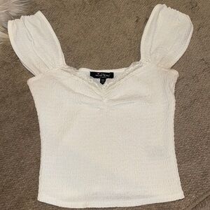 White Smocked Women's Top